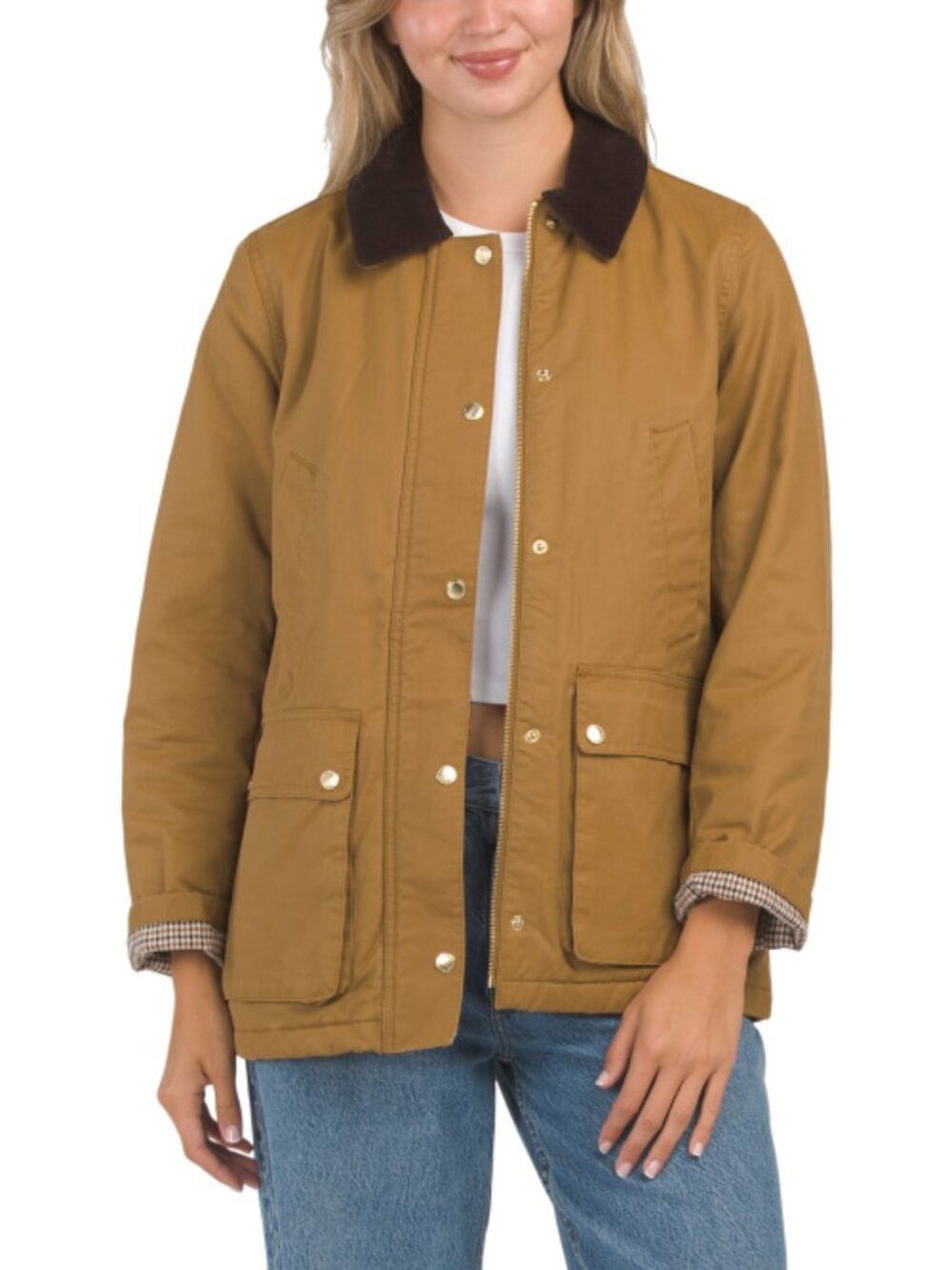 COLE HAAN Cotton Blend Barn Jacket